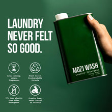 Load image into Gallery viewer, Mozi Wash Laundry Detergent Liquid, Alpine Woods, 50+ Loads, Concentrated, Plant Based, Cruelty &amp; Dye Free, Phosphate &amp; Paraben Free, Earth Friendly, Long Lasting Fresh Scent, 32 oz Recyclable Bottle
