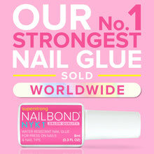 Load image into Gallery viewer, Super Strong Nail Glue for Press On Nails, Nail Tips &amp; Acrylic Nails (8ml) NYK1 NailBond Brush On Glue for Press Ons, Tips &amp; Acrylics - Long Lasting, Maximum Strength, Mess-Free Application
