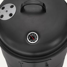Load image into Gallery viewer, Amazon Basics 16 inch Vertical Charcoal Outdoor Smoker, BBQ Grill, with Built-in Thermometer, 2-Layer Design, Adjustable Air Supply Control, Black
