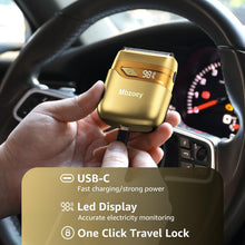 Load image into Gallery viewer, Electric Foil Shavers for Men, Mini Electric Razor, Compact Face Shaver, IPX7 Waterproof Wet Dry Cordless Razor, LED Display, USB-C, Travel-Friendly, Light Gold，Father's Day Gifts
