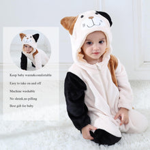 Load image into Gallery viewer, TONWHAR Baby Halloween Costume Hooded Romper – Infants Toddlers Animal Jumpsuit for Fall Winter Kids Daily Playwear(2-3 Months,Cat)
