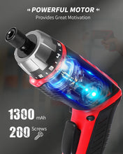 Load image into Gallery viewer, AVID POWER Electric Screwdriver Set Rechargeable 4V Cordless Screwdriver Kit with 44pcs Accessories, 5.65Nm Screw Gun, 5+1 Torque Setting, 2 Position Handle with LED Light
