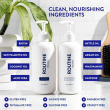 Load image into Gallery viewer, Routine Wellness Hair Thinning System, Anti-Thinning Shampoo &amp; Conditioner Set (Coconut &amp; Vanilla) + Hair Growth Supplement, Clinically Tested to Support Hair Growth
