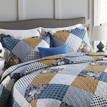 Load image into Gallery viewer, NEWLAKE Quilt Bedspread Sets-Checkered Floral Reversible Coverlet Set,Queen Size
