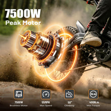 Load image into Gallery viewer, BIBUFF GT600 Electric Dirt Bike for Adults, 160 Mile Range, 7500W Peak Motor, 55 MPH, 2x72V 30Ah Removable Battery, Full Suspension, Hydraulic Brakes, 19"/17" All-Terrain Tires, Electric Motorcycle

