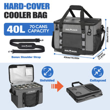 Load image into Gallery viewer, INSMEER Soft Cooler Bag with Hard Shell &amp; 2 Cup Holders, Portable 40L/70 Cans Collapsible Cooler Bags Insulated with Leakproof for Travel, ice chests and Cooler Lunch Box for Beach Camping Picnic
