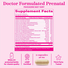 Load image into Gallery viewer, Pink Stork Total Prenatal Vitamins with DHA, Folate, Iron, Choline, and Vitamin B12 - Prenatals for Women to Support Fetal Development, Pregnancy Must Haves - 60 Capsules, 1 Month Supply
