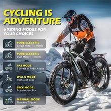 Load image into Gallery viewer, Electric Bike for Adult, 36Ah 52V Dual Motor Ebikes, 51MPH Peak 6000W Electric Bike Fastest Ebike, 130 Miles Electric Bicycle, 26” Fat Tire Mens E Bike, Hydraulic Brake, 7 Speed, Front Suspension
