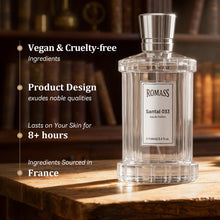 Load image into Gallery viewer, ROMASS Santal 033 Unisex EDP Parfum Spray 100ML Aromatic Woody Fragrance with Cardamom Violet Cedarwood Sandalwood Vetiver Musk Leather Violet
