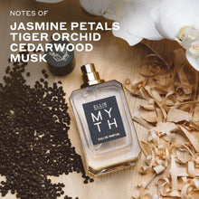 Load image into Gallery viewer, Ellis Brooklyn MYTH Eau de Parfum, Sophisticated Jasmine Musk Perfume for Women, Clean, Vegan, Paraben-Free, Long Lasting, Notes of Bergamot, Tiger Orchid &amp; White Cedarwood, 50ml / 1.7oz
