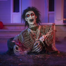 Load image into Gallery viewer, JOYIN Halloween Outdoor Decoration Zombie Groundbreaker, Animatronics Zombie Props Halloween Outside Decor, Animated Groundbreaker with Sound &amp; Glowing Eyes for Graveyard Lawn Yard Haunted House Decor
