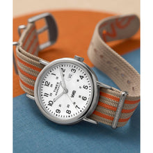 Load image into Gallery viewer, Timex Men's Weekender 40mm Watch - Tan Strap White Dial Silver-Tone Case
