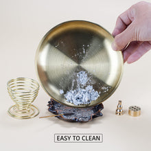 Load image into Gallery viewer, ZenBless 5 in 1 Incense Burner, Palo Santo Holder, Sage Holder, Incense Holder for Incense Sticks/Coil Incense/Incense Cones, 5.5 inches Brass Ash Catcher for Meditation Yoga Room
