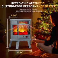 Load image into Gallery viewer, RealSmart Electric Fireplace Heater 22 in Freestanding Fireplace Stove Infrared Fireplace with 3D Flame Effect Remoted Control, Timer, Overheating Protection (Gray)
