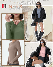 Load image into Gallery viewer, Neer 4 Pack Women's Ribbed Long Sleeve Shirts Cotton Basic Tops M 4Color
