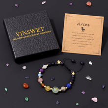 Load image into Gallery viewer, Vinswet Aries Zodiac Bracelets for Women Men,12 Constellations Healing Crystal Protection Stone Beads Bracelet Birthday Zodiac Gifts Horoscope Spiritual Jewelry Bracelet Gifts
