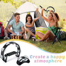 Load image into Gallery viewer, Yeshone 6 Pcs Tambourines for Adults, Hand Held Half Moon Tambourine Foot Tambourine with Bells Wood Rhythm Sticks Egg Shakers Musical Hand Percussion Instrument Set for Party Music Supplies (Black)
