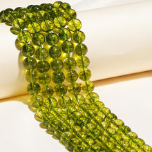 Load image into Gallery viewer, Natural Gemstone Beads 6mm Peridot Beads Polished Round Smooth Stone Beads for Bracelets Jewelry Making 15inch Loose Beads
