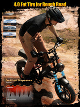 Load image into Gallery viewer, ESKUTE V100 Electric Bike for Adults, Electric Dirt Bike 1500W Peak Motor, All Terrain Dual Suspension E Bike 20+MPH Speed, Ebike Up to 60 Miles Range, 16" Fat Tire, 48V13Ah Battery, 7-Speed,Black
