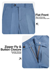 Load image into Gallery viewer, Comdecevis Mens Classic Fit Dress Pants Wrinkle-Resistant Trousers with Pockets for Work,Golf,Business,Casual Blue 36×28
