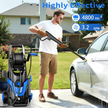 Load image into Gallery viewer, New Upgrade Pressure Power Washer 4800PSI w/4 Quick Connect Nozzles, Inlet Hose &amp; Filter&amp;500ML Soap Tank, High Cleaning Machine for Cars/Fences/Driveways/Patios/Home Cleaning,Blue
