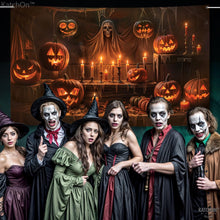 Load image into Gallery viewer, KatchOn, XtraLarge Spooky Halloween Backdrop - 72x44 Inch | Halloween Pumpkin Banner for Pumpkin Halloween Decorations | Halloween Photo Backdrop | Halloween Banner for Halloween Party Decorations
