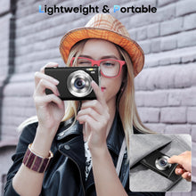 Load image into Gallery viewer, Digital Camera, Autofocus UHD 4K Vlogging Camera with 32GB Card, 48MP 16X Digital Zoom Digital Camera, Anti-Shake Portable YouTube Compact Point Shoot Camera for Teens Adult Beginner(Black)
