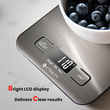 Load image into Gallery viewer, Etekcity Food Kitchen Scale, Digital Grams and Ounces for Weight Loss, Baking, Cooking, Keto and Meal Prep, LCD Display, Medium, 304 Stainless Steel
