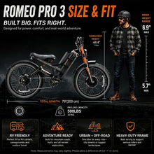 Load image into Gallery viewer, 2026 eAhora Romeo Pro 3 Electric Bike for Adult, Peak 5600W Dual Motor, 50mph, 60V 80Ah Battery, 250 Miles Long Range, 26”*4.0 Fat Tire, Air Suspension, App, Commute, Delivery, All-terrian
