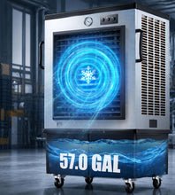 Load image into Gallery viewer, AKIRES 20600 CFM Large Swamp Cooler,Portable Evaporative Air Cooler for 3600 Sq.ft.,with Continuous Auto Fill,57.0-Gal Water Tank,120°Oscillation,3 Speeds,Cooling Fan for Outdoor,Indoor Use(69IN)
