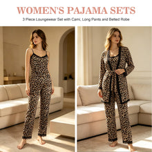 Load image into Gallery viewer, Womens Pajama Sets Winter Velour Sleepwear 3 Piece Kimono Pajama Sets
