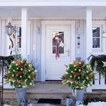 Load image into Gallery viewer, Pre-lit Artificial Christmas Tree Urn Filler, Outdoor Christmas Tree Feel Real Urn Filler with Lights &amp;Tripod Stake, Lighted Holiday Planter Filler for Outdoor, Weatherproof (1Pcs-B)
