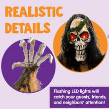 Load image into Gallery viewer, JOYIN Halloween Decoration Outdoor Animated Zombie Groundbreaker, Light-up Skeleton Zombie Groundbreaker Prop with Creepy Sound for Halloween Outside Decoration, Lawn, Yard, Patio, Haunted House Decor
