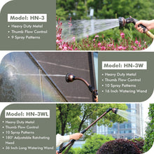 Load image into Gallery viewer, RESTMO Watering Wand, Heavy Duty Metal Garden Hose Wand with Thumb Flow Control, 15-Inch Long Hose Nozzle Sprayer with 10 Spray Patterns, Ideal to Water Hanging Baskets and Shrubs, Oil Rubbed Bronze
