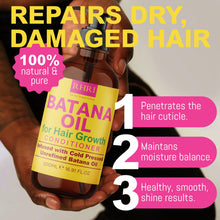 Load image into Gallery viewer, Batana Oil Shampoo and Conditioner Set | Raw Organic Batana Oil for Hair Growth | Clarifying &amp; Thickening Treatment for Thinning Hair | Shampoo and Conditioner for Men &amp; Women
