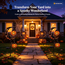 Load image into Gallery viewer, Halloween Solar Lights, Halloween Black Cat Pumpkin Moon Garden Stake Light
