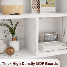 Load image into Gallery viewer, IDEALHOUSE Wood Bookcase with Doors White Bookshelf with LED Lights Modern Storage Rack 3 Shelf Standing Bookshelves Large Display Shelf Unique Book Shelf for Bedroom, Living Room, Home Office
