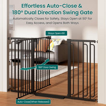 Load image into Gallery viewer, Cumbor 36" Extra Tall Baby Gate for Stairs, 30.4-56.8" Extra Wide Dog Gate Indoor, Dual Lock &amp; Self-Closing Child Gate for Doorways, Hallways &amp; Large Opening, Safety Baby Proofing for the House, Black
