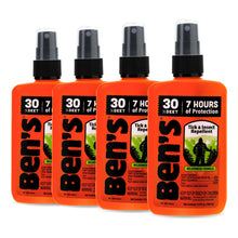 Load image into Gallery viewer, Ben's Tick &amp; Insect Repellent - Travel Size Bug Spray with 30% DEET for Mosquitoes, Ticks &amp; More - Up to 7 Hours of Protection - Fragrance-Free - 3.4 oz (4 Pack)
