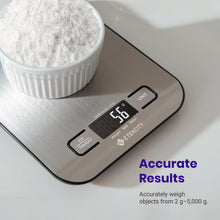 Load image into Gallery viewer, Etekcity Food Kitchen Scale, Digital Grams and Ounces for Weight Loss, Baking, Cooking, Keto and Meal Prep, LCD Display, Medium, 304 Stainless Steel
