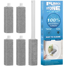 Load image into Gallery viewer, 5 Packs Pumice Cleaning Stone with Extra Long Handle, Pumice Stone for Toilet Bowl Clean for Cleaning Toilets, Bathtubs, Grills, Swimming Pools, Sinks
