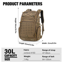 Load image into Gallery viewer, Mardingtop 30L Molle Military Backpack, Tactical Backpack for Men, Cordura Backpack for Hiking,Camping,Trekking
