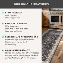 Load image into Gallery viewer, Boho Black Rug for Living Room - Washable 10x14 Area Rug, Dining Room Rugs for Under Table, Soft Low Pile Carpet for Large Bedroom - Farmhouse Decor, Non-Slip &amp; Stain Resistance (10x14 Black/Multi)
