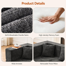 Load image into Gallery viewer, MONVANE Modular Sectional Sofa, Oversized 8 Seat Convertible U Shaped Couch with Ottoman, Comfy Chenille Cloud Couch with Deep Seat, Sectional Couches for Living Room, No Assembly Required, Grey
