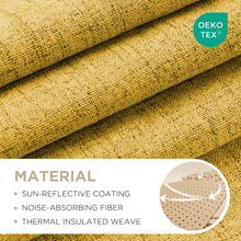 Load image into Gallery viewer, Joydeco Blackout Curtains for Bedroom - 100% Light Blocking 2 Panels Set Yellow Drapes 42"W x 108"L, Thermal Insulated Room Darkening Curtains, Linen Textured for Living Room, Rod Pocket &amp; Back Tabs
