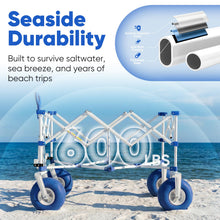 Load image into Gallery viewer, Sekey Heavy Duty Beach Wagon with 9" Big Sand-Proof Wheels – 600lb Capacity, 200L Oversized Foldable Cart | Adjustable Handle &amp; All-Terrain Tires for Sand, Camping, Groceries
