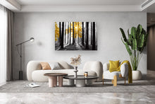 Load image into Gallery viewer, Cao Gen Decor Art S06369 Wall Art Canvas Painting Yellow Tree in Black and White Sunshine Foggy Forest Picture Poster Print Framed Ready to Hang for Living Room Bedroom Office Home Decor
