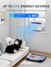 Load image into Gallery viewer, Midea 12,000 BTU U Shaped Smart Inverter Window Air Conditioner - Cools 550 Sq Ft, Ultra Quiet with Open Window Operation - Alexa/Google Assistant Compatible, 37% Energy Savings, Remote (2026 Edition)
