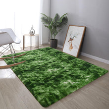 Load image into Gallery viewer, DweIke Fluffy Dark Green Rugs for Bedroom Living Room, 8x10 Large Soft Plush Shaggy Tie-Dyed Forest Moss Green Girls Boys Kids Rug, Non-Slip and Machine Washable Carpet for Dorm Nursery Decor
