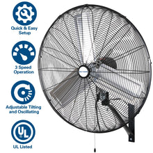 Load image into Gallery viewer, BILT HARD 9500 CFM 30 in. High Velocity Industrial Wall Fan, 3-Speed Wall Mount Oscillating Fan, Heavy Duty Air Circulator for Garage, Commercial, Warehouse, Factory, Workshops and Jobsites, 2 Pack
